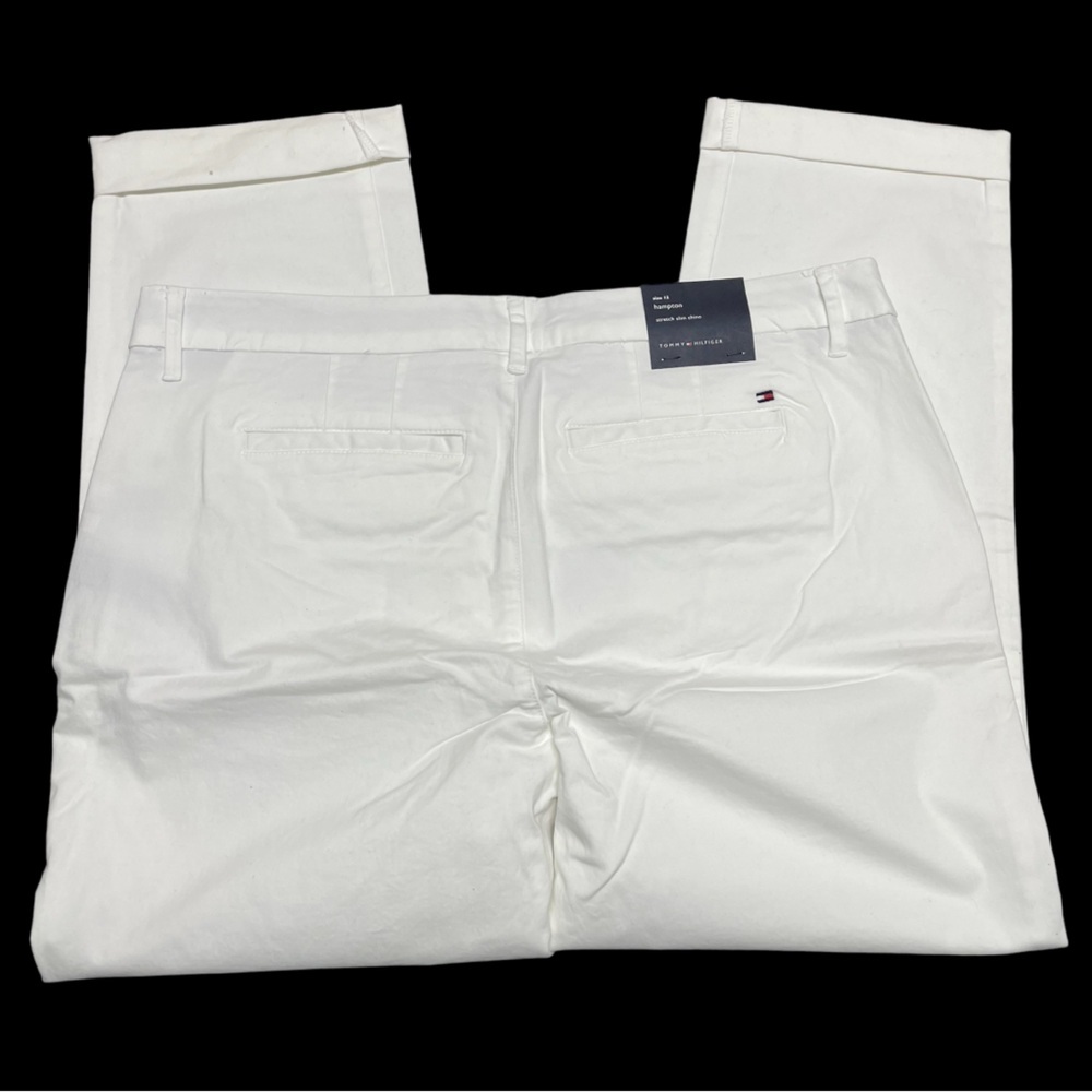 Tommy Hilfiger Women’s White 12 Hampton Heritage Stretch Slim Cuffed Crop NWT*** - Picture 8 of 16